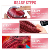 Tintura temporanea per capelli 4,23 once Cera colorata per uomini e donne Lavabile Colore naturale Pomata Tintura istantanea per capelli per feste Cosplay Halloween (Rosso) Naty Shop Tinture per capelli