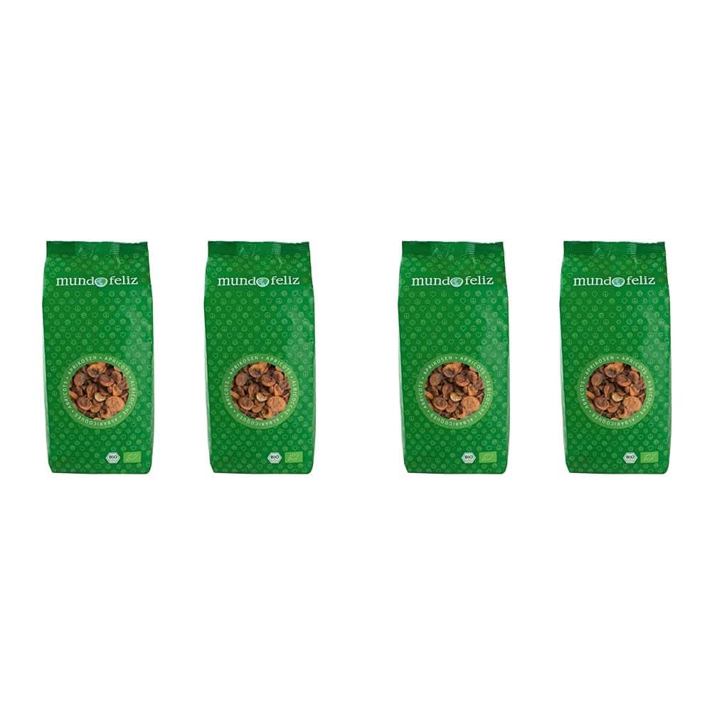 Mundo Feliz, Albicocche secche con nocciolo da agricoltura biologica, 2 x 500 grammi Naty Shop prodotti disidratati 4 x 500 grammi