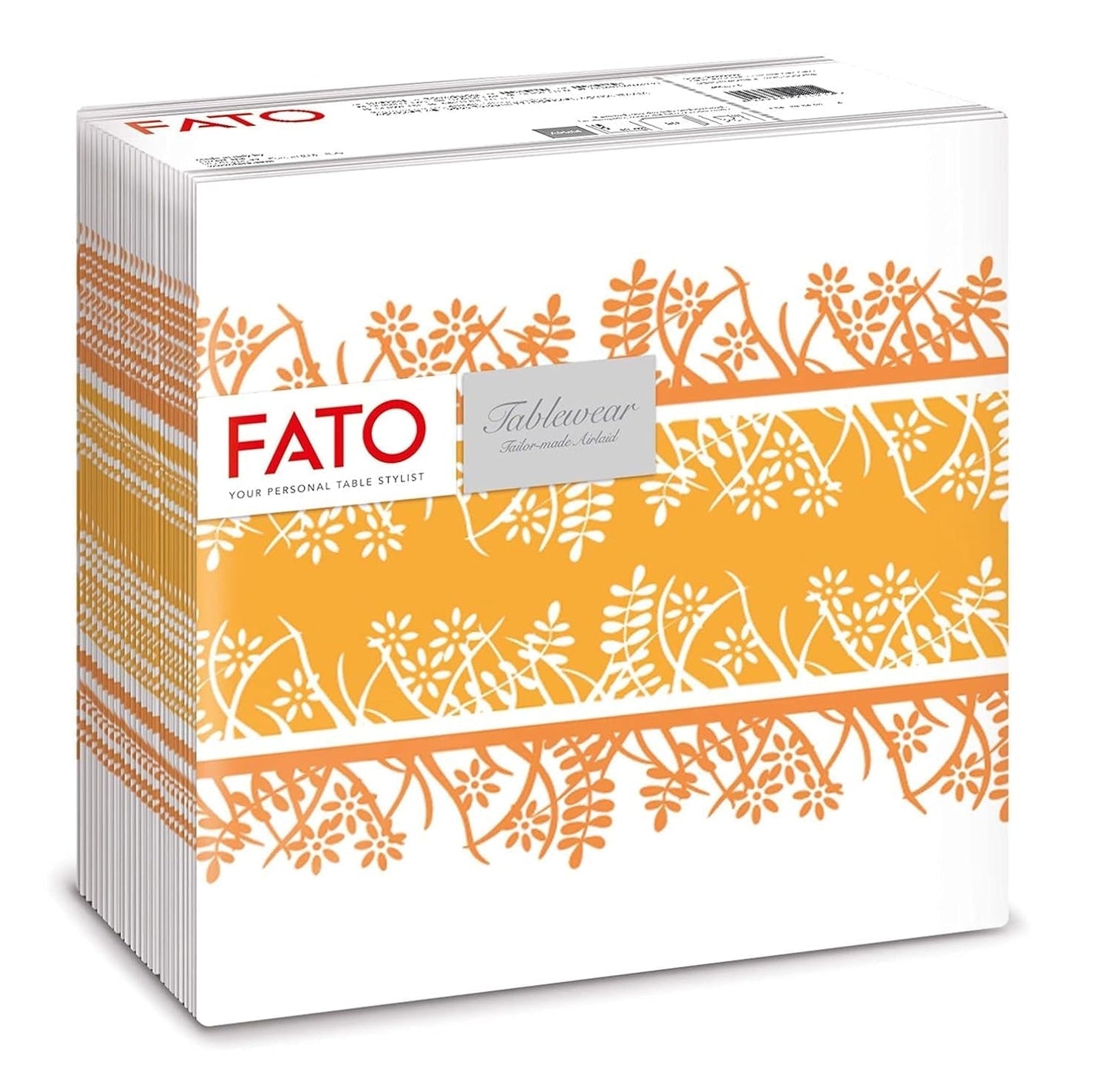 Fato - Tovaglioli carta dry, airlaid, effetto tessuto, confezione da 50 tovaglioli, 40X40 piegati in 4 formati, Decoro Tropicana