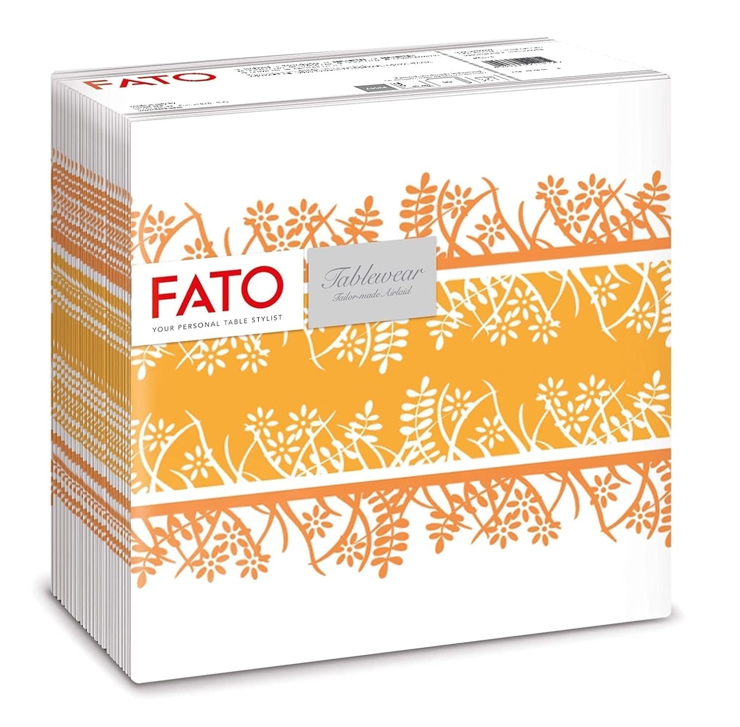 Fato - Tovaglioli carta dry, airlaid, effetto tessuto, confezione da 50 tovaglioli, 40X40 piegati in 4 formati, Decoro Tropicana