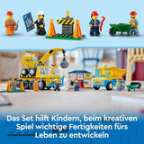 LEGO City 60391 Veicoli da costruzione e gru da demolizione, escavatore, autocarro con cassone ribaltabile e veicolo da trasporto, giocattolo educativo per bambini dai 4 anni in su Set di costruzione Besuche den LEGO-Store
