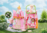 BABY Born Storybook Cottage, Casa delle Bambole Pieghevole per Bambole da 18 cm con Tavolo, Camino, Chaise Lounge e Telescopio, Rosa Verde, 833803 Zapf Creation Dollhouses Naty Shop