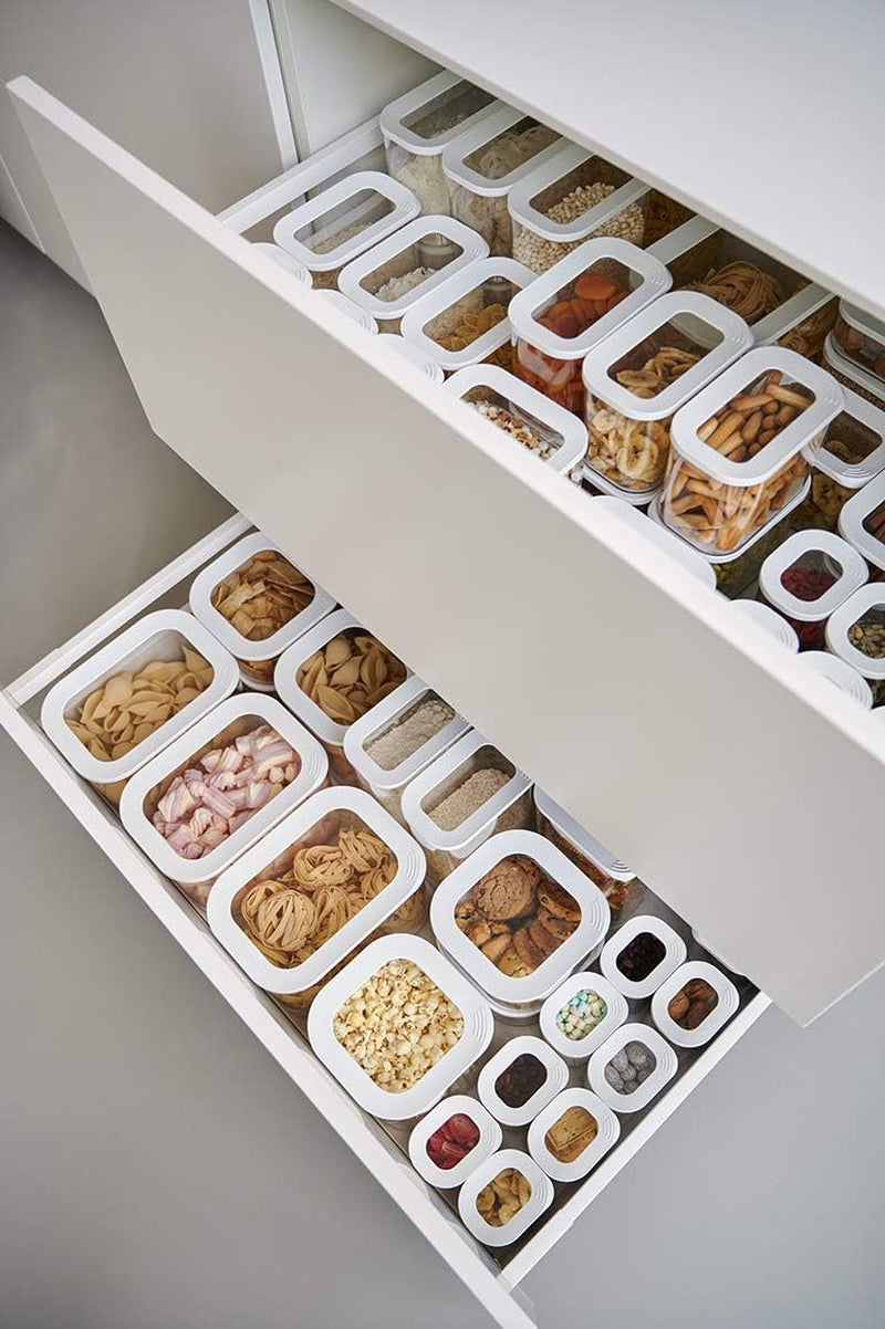 Mepal Set di 6 barattoli con coperchio - Contenitori per alimenti rettangolari - Organizer da cucina in plastica - Contenitori ermetici - 2x 2000 ml, 2x 1000 ml, 1x 1500 ml e 1x 425 ml - Scatole per alimenti bianche Naty Shop