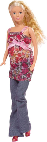 Simba 105734000 - Steffi Love Welcome Baby, bambola incinta, accessori, bambola alla moda, 29 cm, per bambini dai 3 anni in su