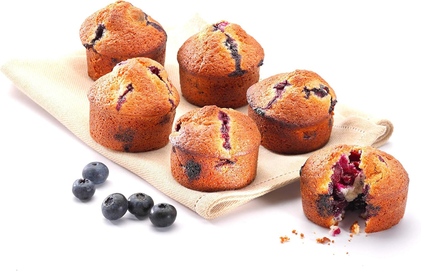 Pyrex BANDEJA 6 MAGDALENAS ASYMETRIA PX Muffinförmchen, Metall, Bunt, 6 Magdalena Stampi e teglie Naty Shop