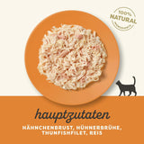 Applaws 100% naturale Nassfutter für Katzen, Hühnerbrust mit Tunfischfilet in Brühe - Packung mit 12 x 70g Beuteln