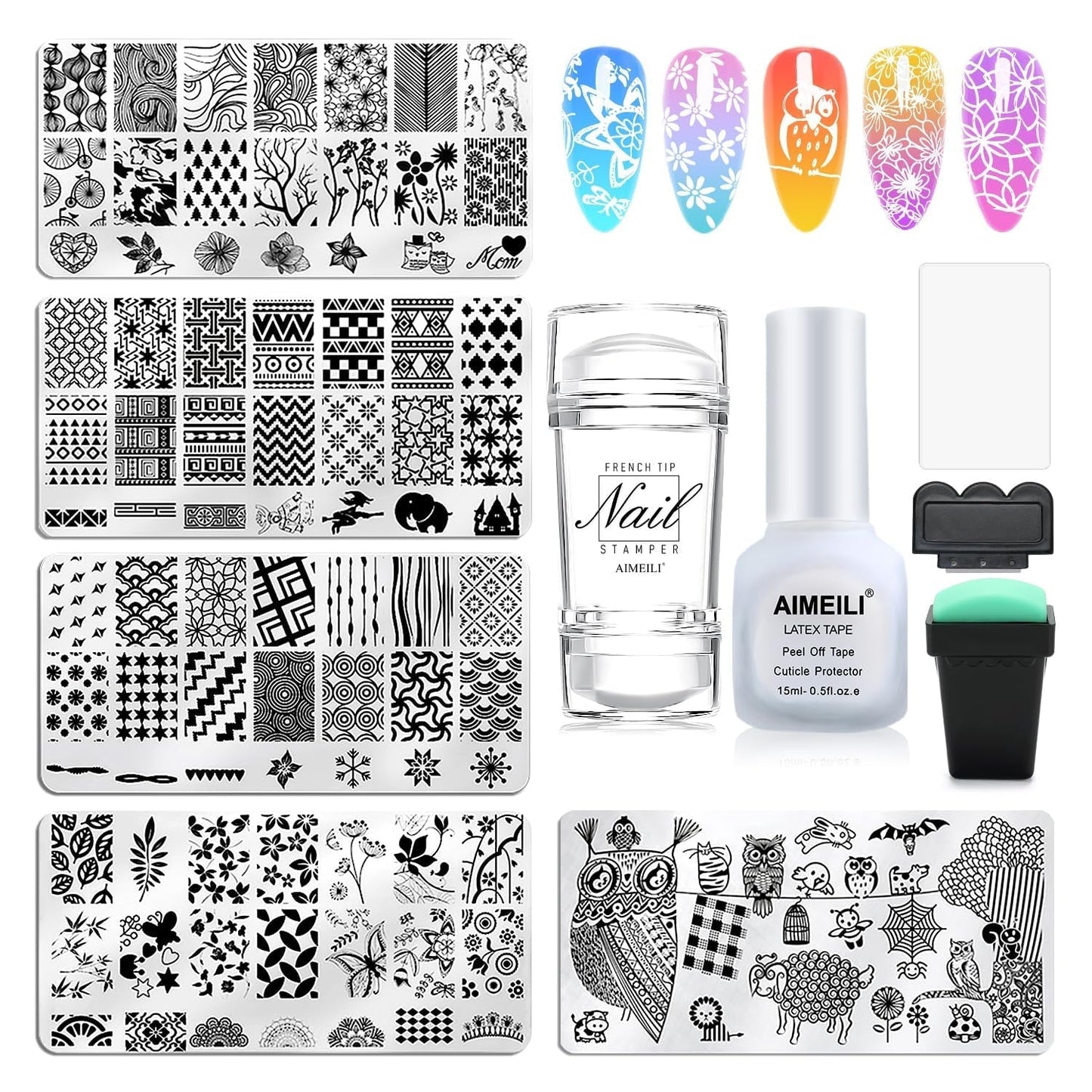 AIMEILI Nastro staccabile in lattice Nagelleck Korrektor Hautschutz Fingerschutz Für Nail Art Palisade Geruchlos Weiß 15Ml