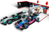 Garage F1 LEGO City con auto da corsa Mercedes-Amg e Alpine - Auto da corsa di Formula 1 con 2 piloti e 4 minifigure meccaniche - Regalo per ragazzi e ragazze 7+ e fan 60444 Besuche den LEGO-Store Building Sets