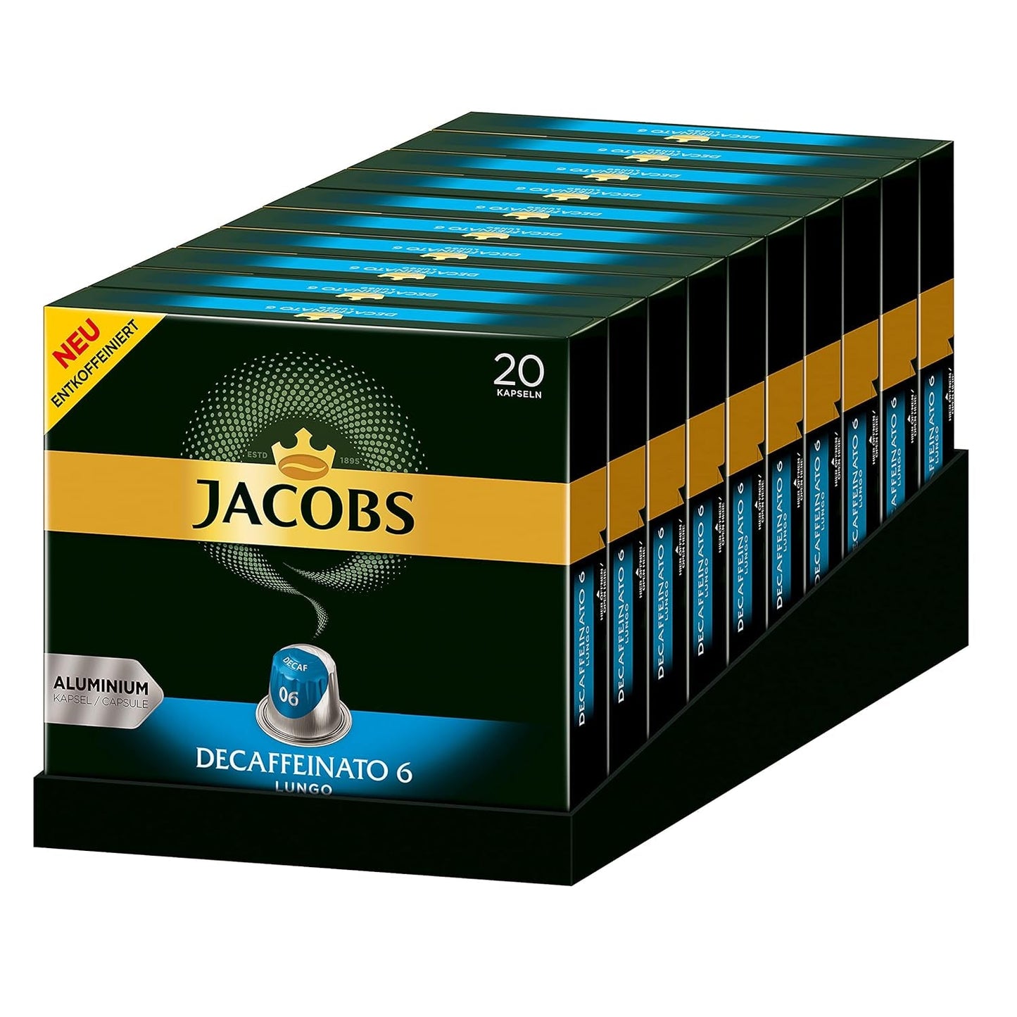 Kaffeekapseln Lungo Classico, Intensità 6 von 12, 10 x 20 Getränke & Kaffeekapseln Lungo Decaffeinato- Intensität 6- 200 Capsule compatibili Nespresso, 10er Pack, 10 x 20 Getränke