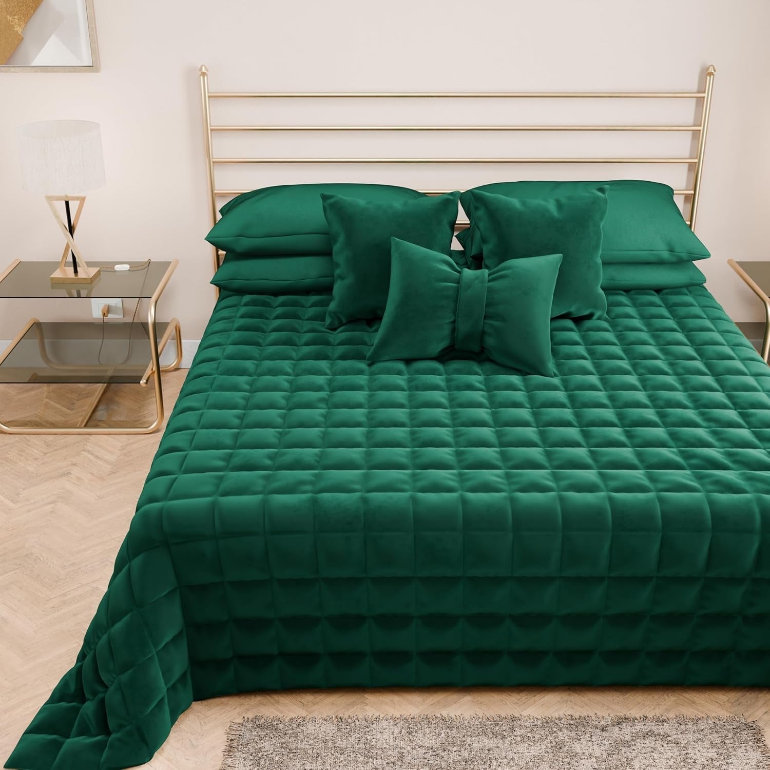 PETTI Artigiani Italiani - Copriletto singolo, copriletto double face, copriletto primaverile, blu notte, bianco, 100% Made in Italy