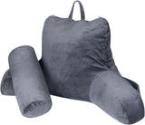 INFANZIA cuscino da lettura ergonomico con braccioli, supporto schienale in memory foam, grigio, M