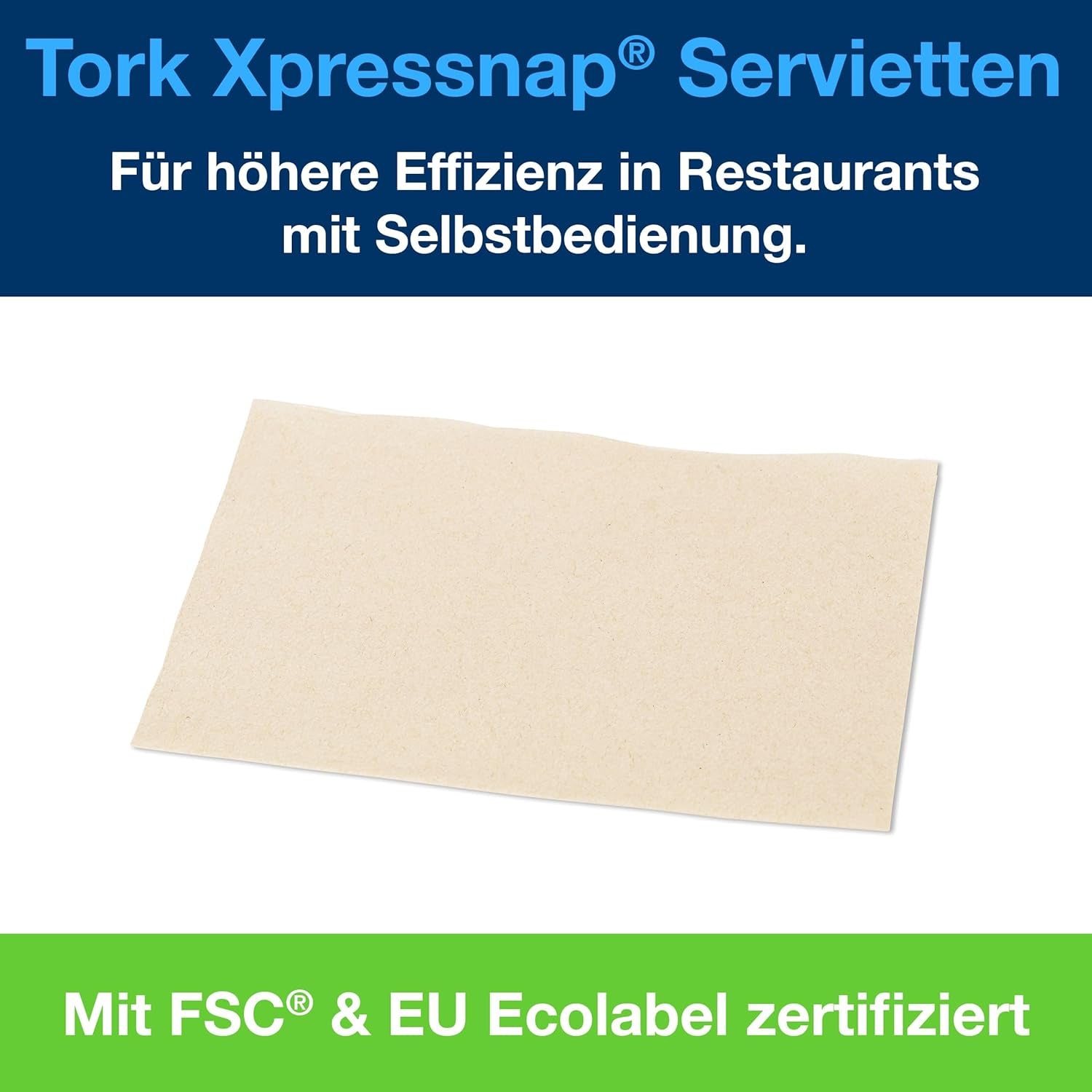 Tork Xpressnap Extra Soft Nature N4 Tovagliolo dispenser, Premium, 1/2 x 2 veli, 21,3 x 16,5 cm, 8 × 1.000 tovaglioli, 12880
