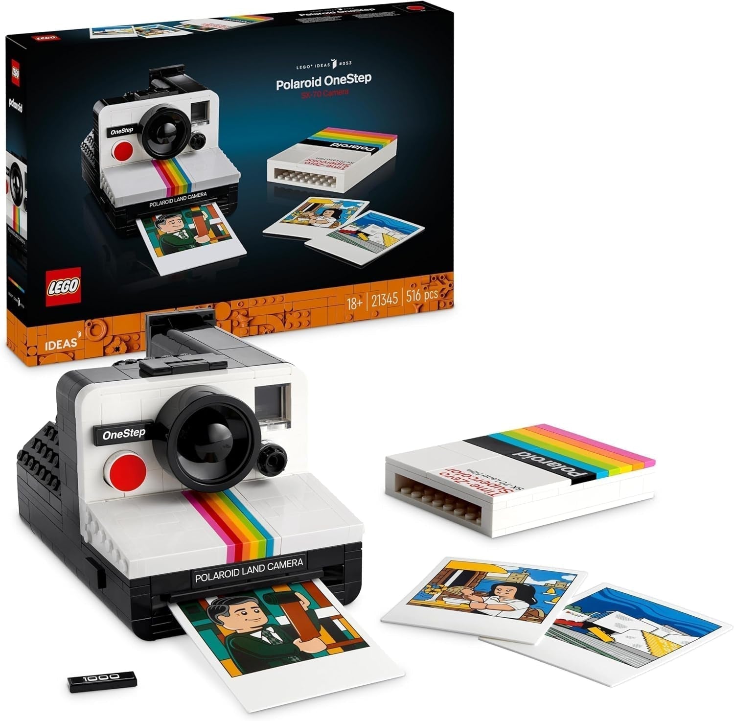 LEGO Ideas Polaroid Onestep SX-70 Set fotocamera per adulti, da collezione con dettagli autentici, attività creativa, regali fotografici per donne, uomini, lui, lei e adolescenti 21345 Set da costruzione Besuche den LEGO-Store Single