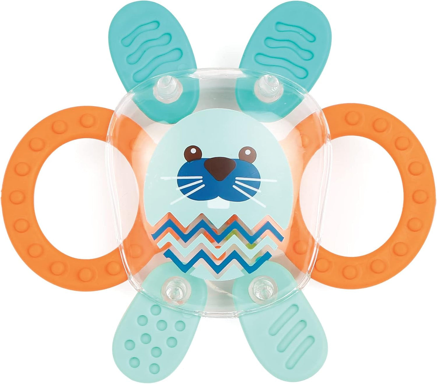 LUDI - Planet Bell - Giocattolo per bambini - A partire da 3 mesi - Colori vivaci, texture diverse e forma originale - Stimola la motricità fine e la destrezza Baby Toys Naty Shop Coniglio