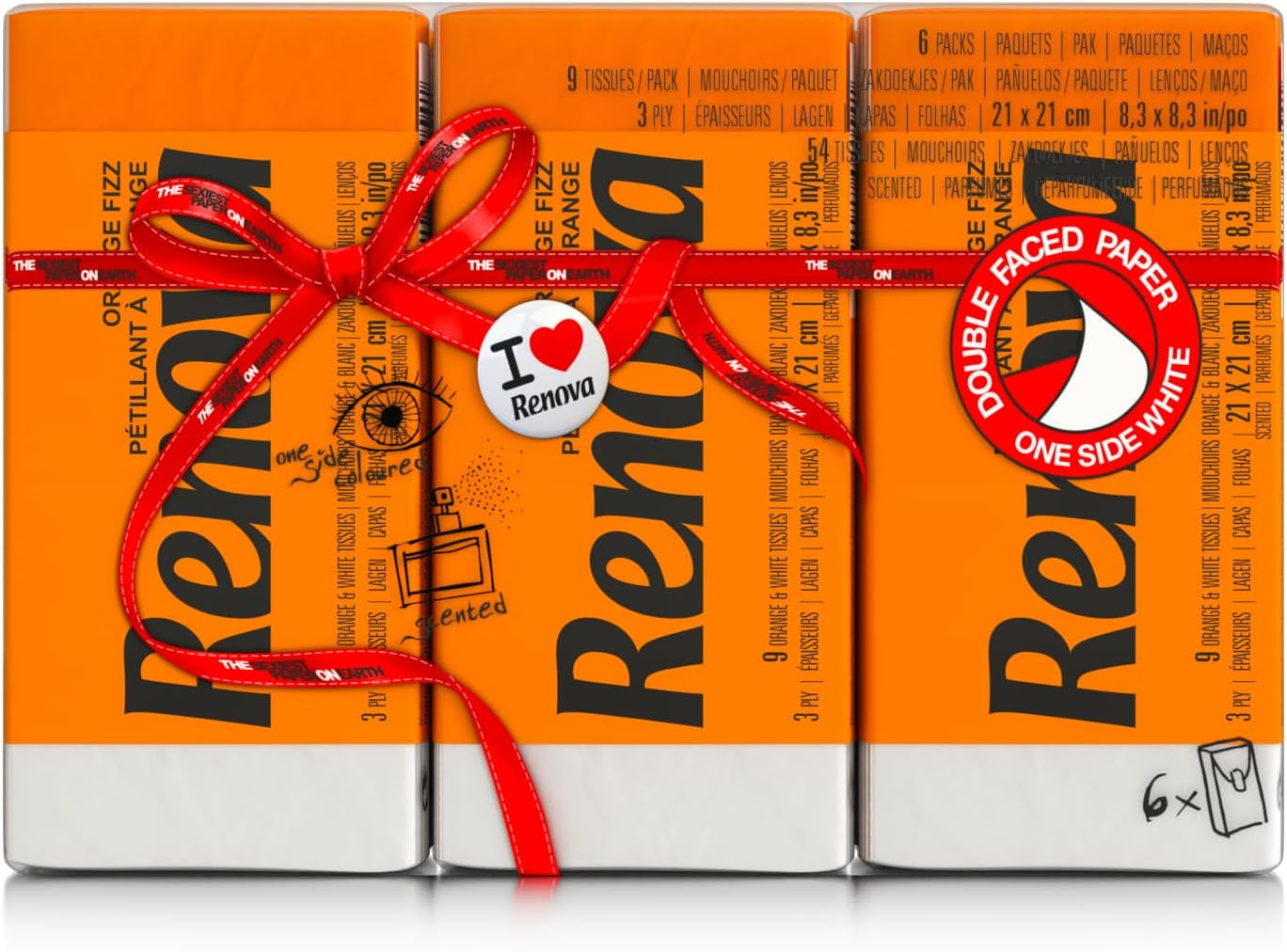 Fazzoletti tascabili RENOVA ORANGE FIZZ 6 confezioni