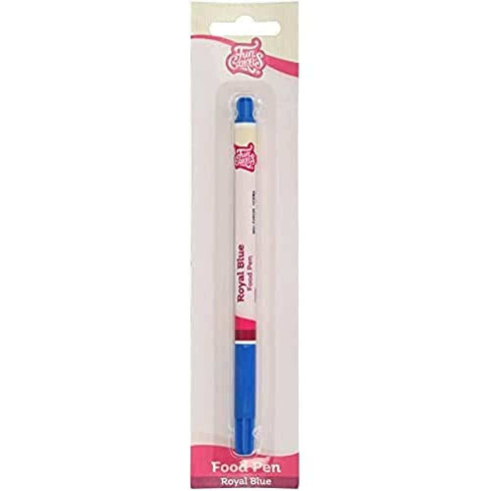 Funcakes Penne coloranti alimentari, Blu Royal: Penne coloranti alimentari, Punta flessibile per linee spesse e sottili, Penna commestibile per biscotti, torte, fondente e altro, Ottime per la personalizzazione, Certificato Halal