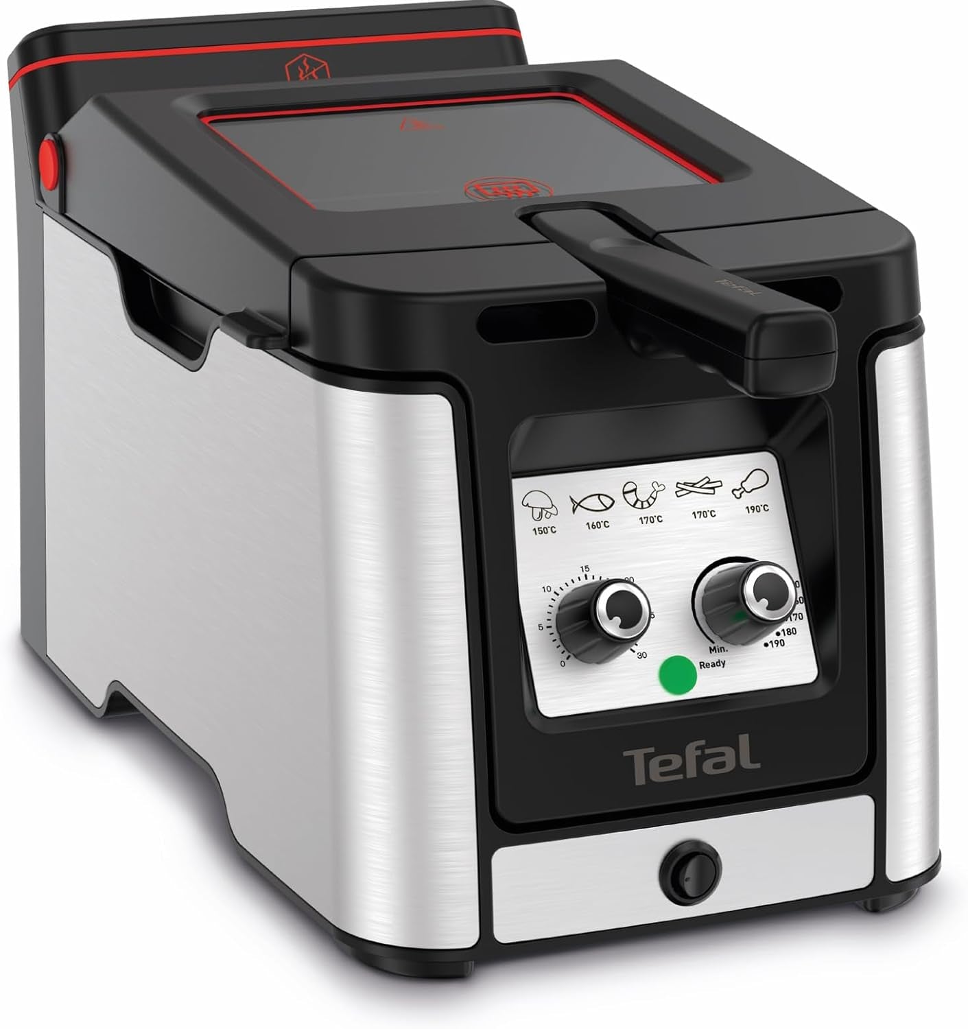 Friggitrice Tefal FR600D Clear Duo, frittura con meno fumo e odori, capacità 1,2 kg, termostato, timer, ampia finestra di visualizzazione senza nebbia Elettrodomestici Naty Shop Clear Duo