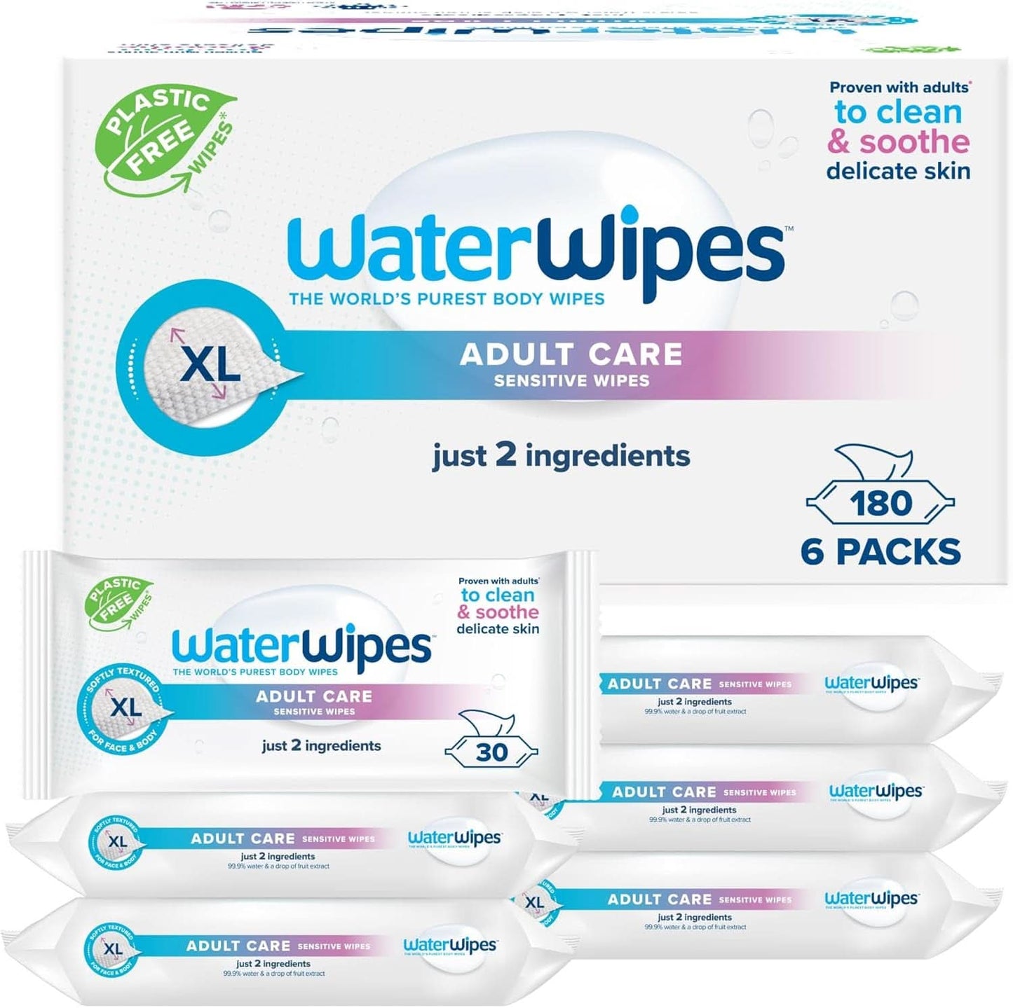 Waterwipes Salviette Idratanti e Detergenti con il 99% di Acqua ed Estratto di Aloe Vera Salviettine Umidificate Viso e Corpo Naty Shop