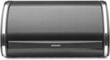 Brabantia portapane per rotoli - Contenitore compatto da banco per pane, bagel e panini con coperchio piatto, acciaio resistente - misura media - nero opaco Contenitori per alimenti Naty Shop Acciaio lucido Ys/M