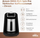 MACCHINA PER CAFFÈ TURCO Arzum OKKA RICH SPIN PRO (cromata)