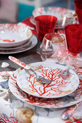 Servizio tavola Excelsa Coral, 18 pezzi, porcellana, rosso