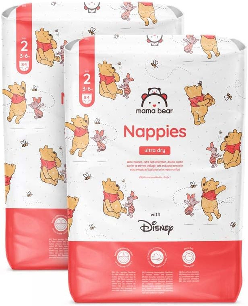 Marchio Amazon: Mama Bear Disney Pannolini Ultra Dry, taglia 3 (4-9 kg) - Scatola mensile, bianco, 172 pezzi (2 confezioni da 86)