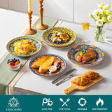 Set piatti piani per 6 persone, set piatti vancasso KRVI per 6 persone, set piatti Ø 27 cm, lavabili in lavastoviglie e adatti al microonde, piatti pasta, piatti colazione, piatti torta
