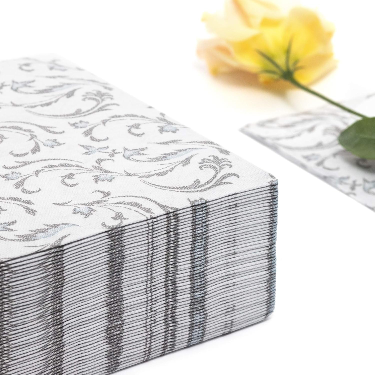 Papstar, 50 tovaglioli "ROYAL Collection" 1/4 pieghe 40 Cm X 40 Cm grigio "Damascato", #85005