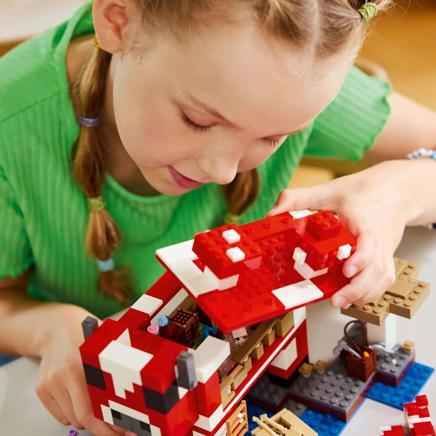 LEGO Minecraft The Mushroom Cow House Videogioco da costruzione giocattolo modello Mushroom Land con minifigure Steve e altri personaggi set da gioco per ragazzi e ragazze 8 anni 21270 Set da costruzione Beuche den LEGO-Store