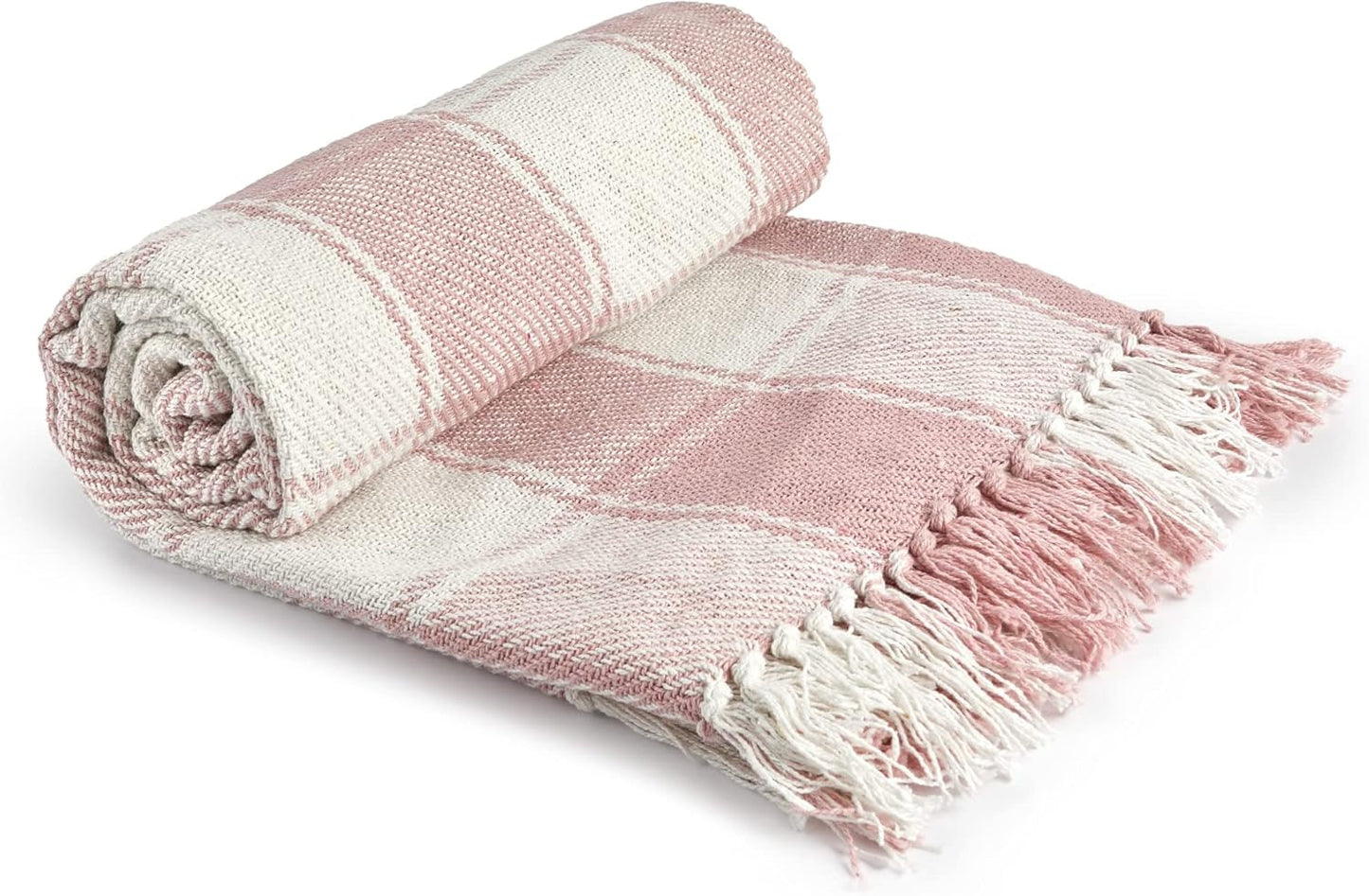 Plaid Frisco, Cotone riciclato, Tradizionale, Plaid, Per poltrona, divano, divano, plaid, coperta, Antracite, 127 X 152 Cm Emma Barclay Letti e Piumini Rosa cipria 90X100" (228X254Cm)