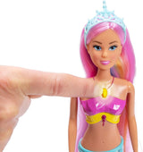 Simba Steffi Love Sirena Sirena con Funzione Luce Arcobaleno, Capelli Extra Lunghi, Figura di Delfino e Fermagli per Capelli, Altezza 39 cm, Funzione Try-Me, dai 3 anni in su