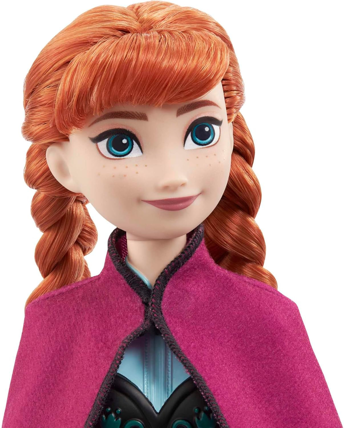 Mattel Disney Princess Anna bambola, bambola La Regina dei Ghiacci, capelli pettinati, cellulare, in abito da viaggio, mantello staccabile, regali Disney, giocattolo di 3 anni, bambole HLW49 Naty Shop