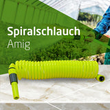 Amig - Tubo spiralato | Realizzato in polipropilene | Allungabile fino a 7,5 m | Include lancia per irrigazione, adattatore e 2 giunti | Verde pistacchio