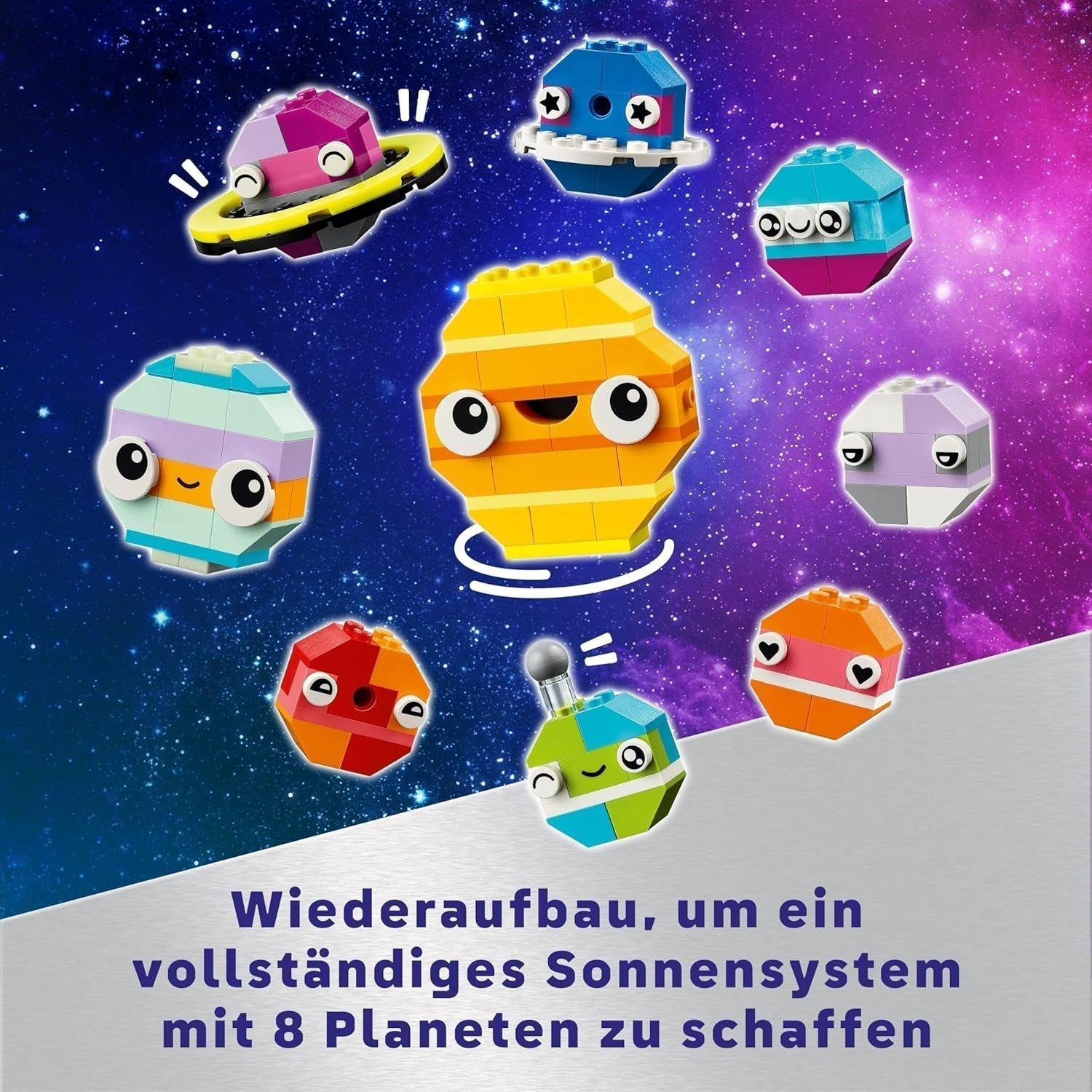 LEGO Classic Creative Space Planets Sistema solare Modello di costruzione per bambini Giocattolo spaziale con razzo Astronave Pianeti e alieni Regalo per bambini di 5 anni Ragazzi e ragazze 11037 Set di costruzioni Beuche den LEGO-Store