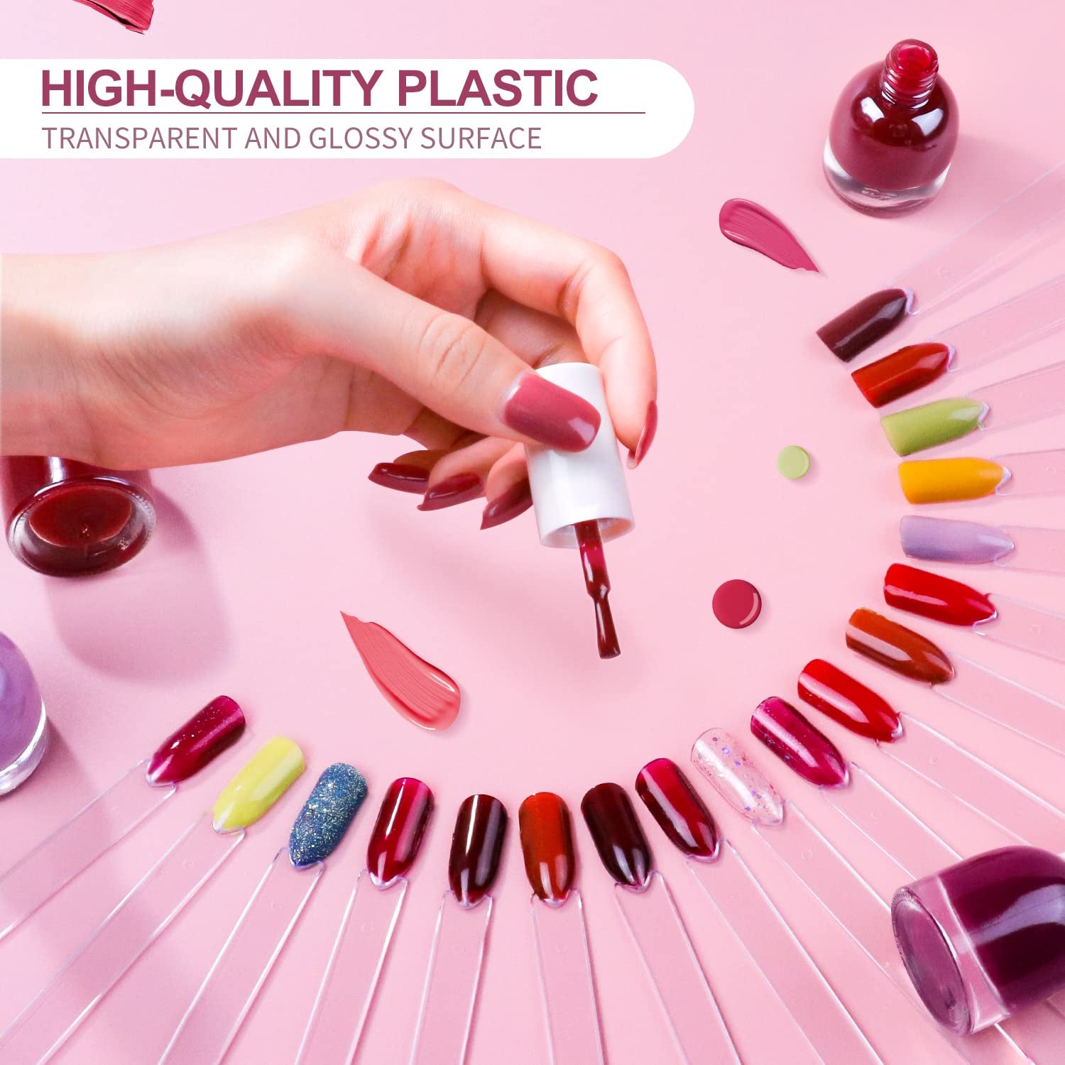 100 Pezzi Nail Art Tips Ring Stick,Nagelspitzen Nagel Display Transparente Nägel Kunstspitzen Sticks,Nagelkunst Praxis Für Nagelstudio und Anfänger Display DIY Nail Art Tips
