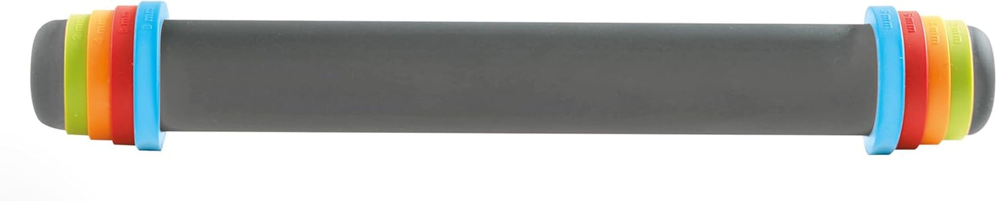 MASTRAD - Mattarello - Grigio - con anelli regolabili - 2 mm per pasta fresca, 4 mm per torte, 6 mm per frolla, 8 mm per pizza - in silicone - con rivestimento antiaderente - BPA free - 41 cm