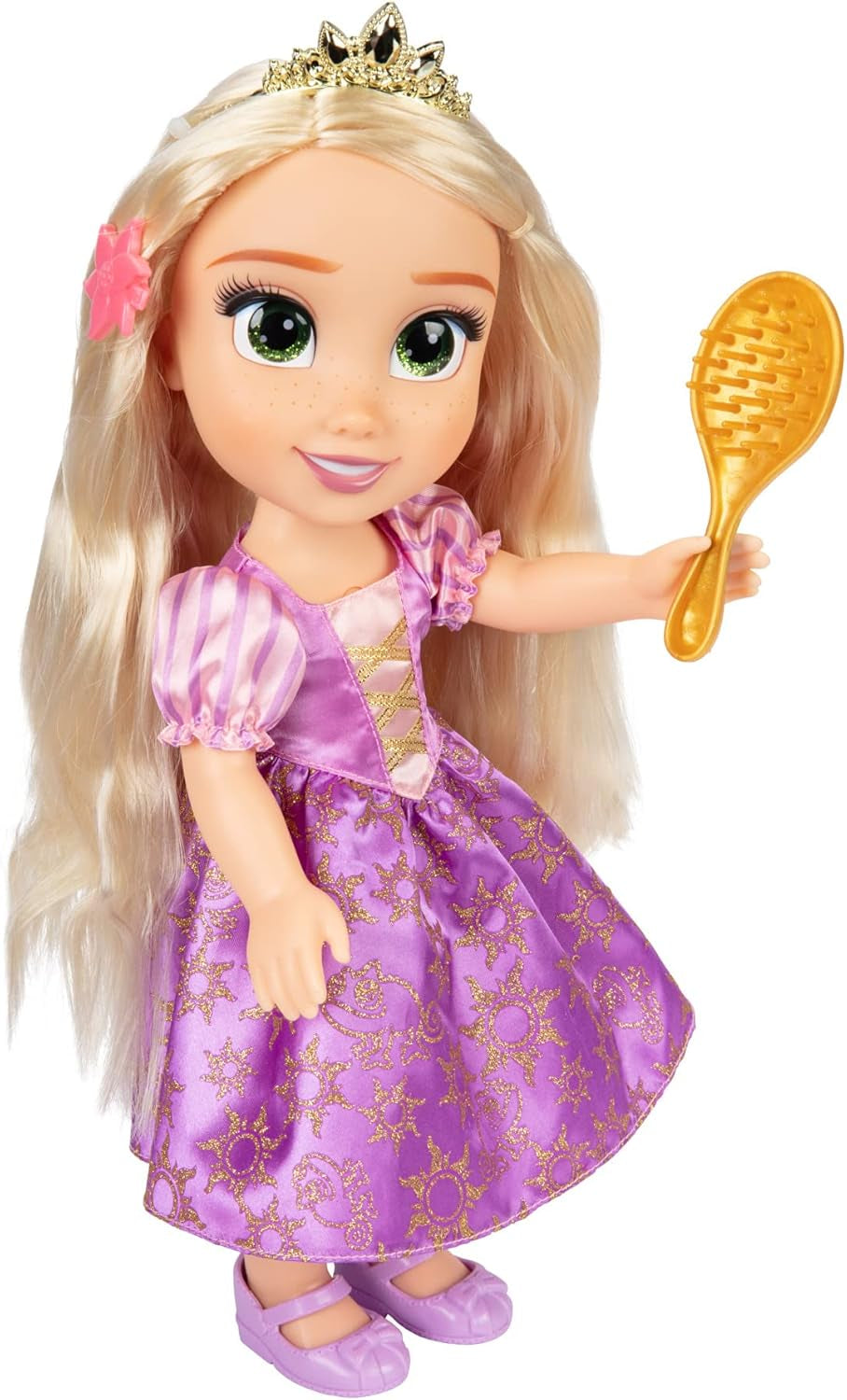Disney Princess Rapunzel canta bambola 35 cm, canta "I See the Light", include accessori per divertirsi ancora di più, perfetta per bambine sopra i 3 anni, Purple Dolls Naty Shop