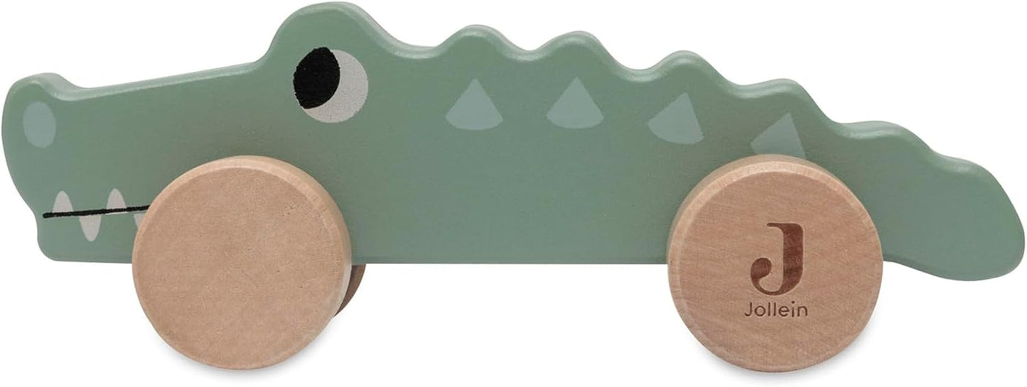 Jollein 112-001-67090 Gioco in legno su ruote, verde Baby Toys Naty Shop Croco