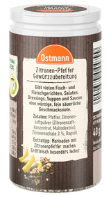 Ostmann Gewürze - Zitronenpfeffer Gewürzzubereitung | Per condimenti per insalate, salse e piatti di pesce 40 g in Der Streudose