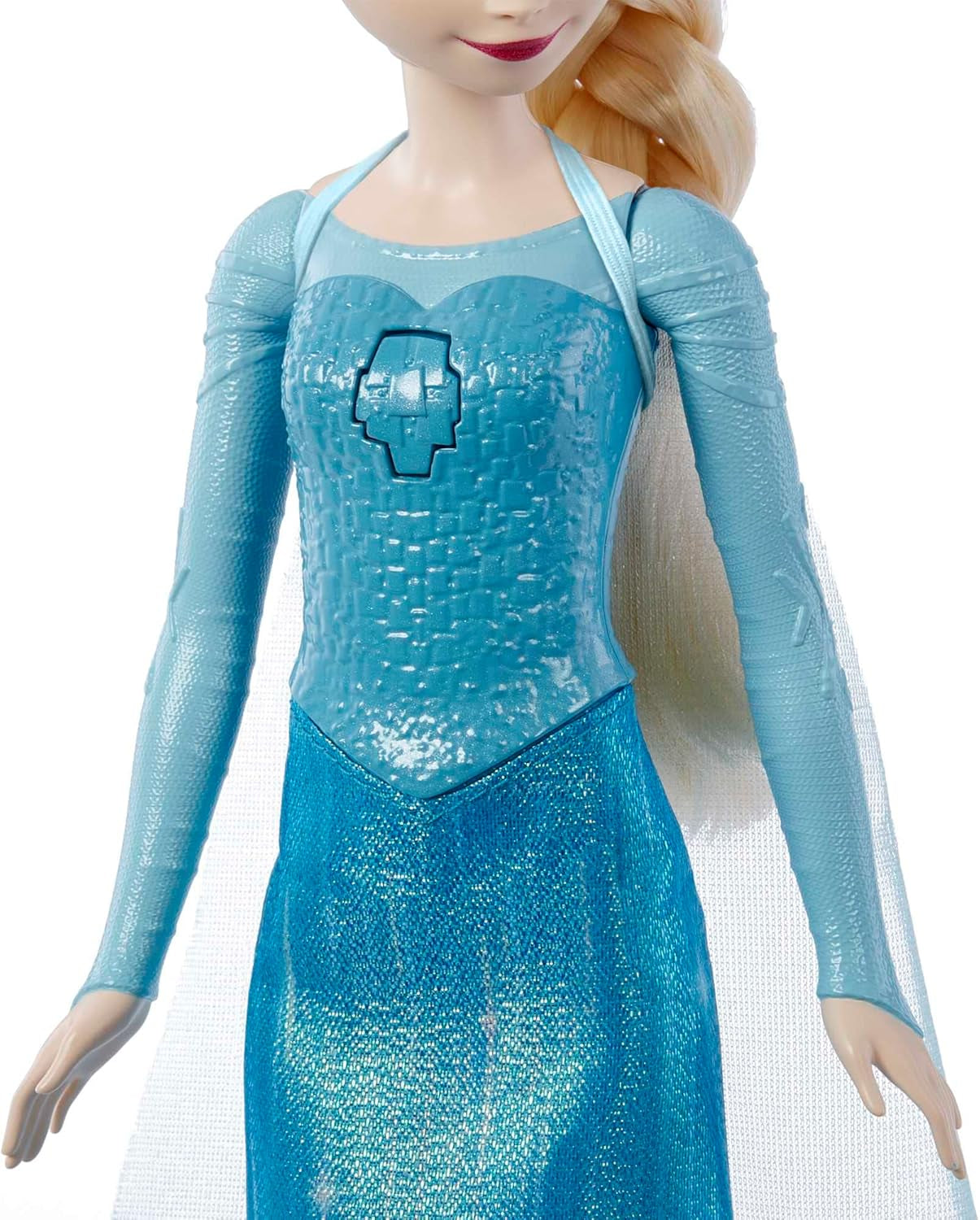 Mattel Toys Disney Frozen Elsa, bambola canterina in abito iconico, canta "Let It Go" dal film Disney in inglese, francese, tedesco, italiano, JDL58