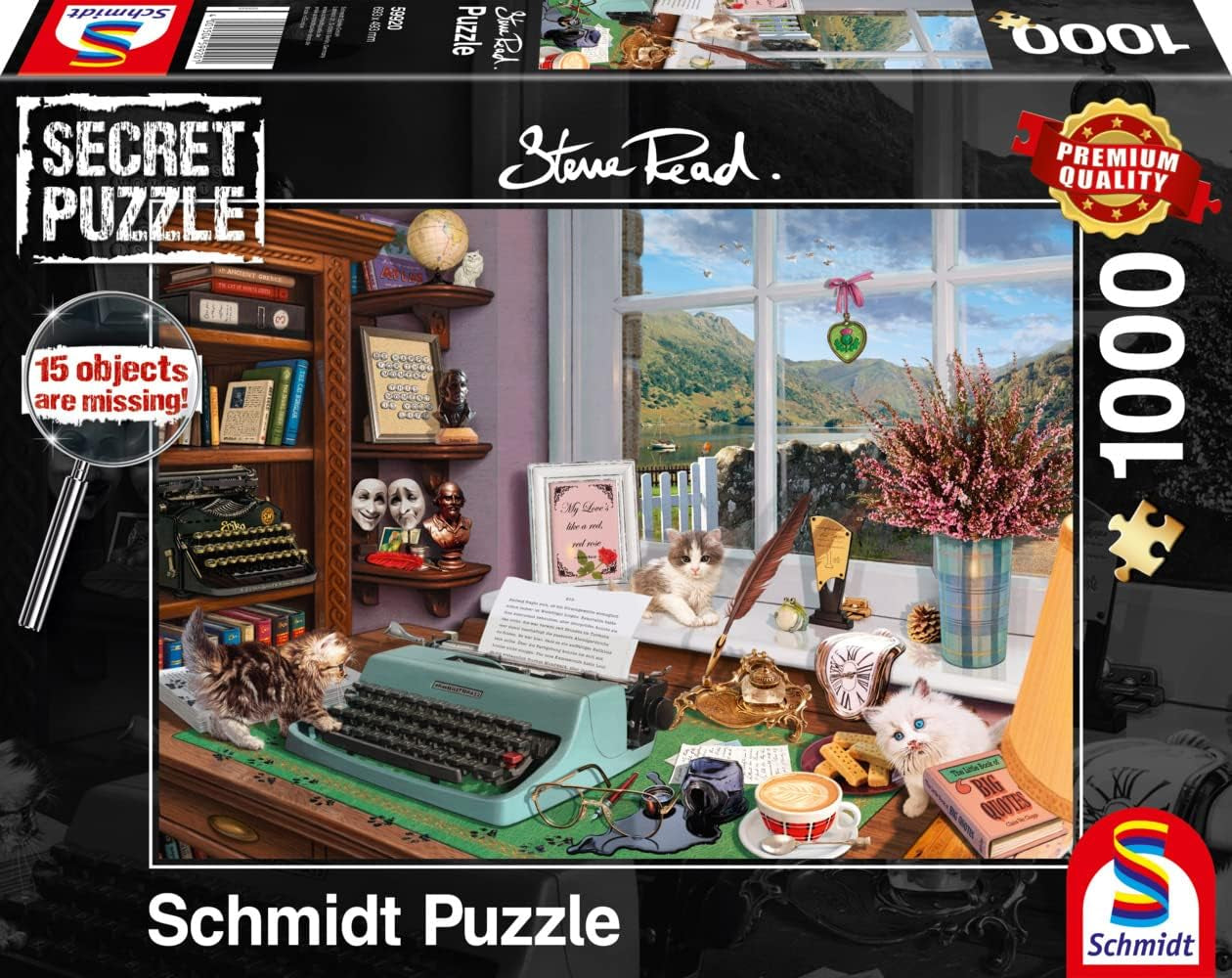 Schmidt Spiele 59920 Alla scrivania, Puzzle segreto da 1000 pezzi Puzzle Naty Shop Titolo predefinito