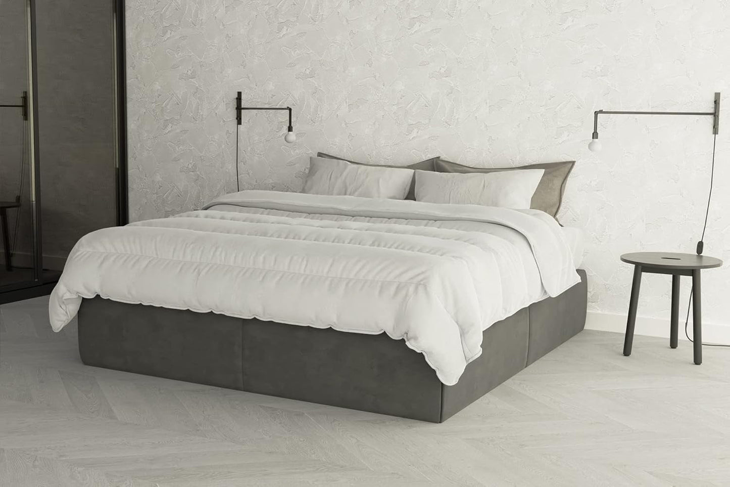 Biancheria da letto italiana Trapunta Invernale Prestige Bianca, 100% microfibra, matrimoniale, 250X200Cm Trapunte e Trapunte Naty Shop