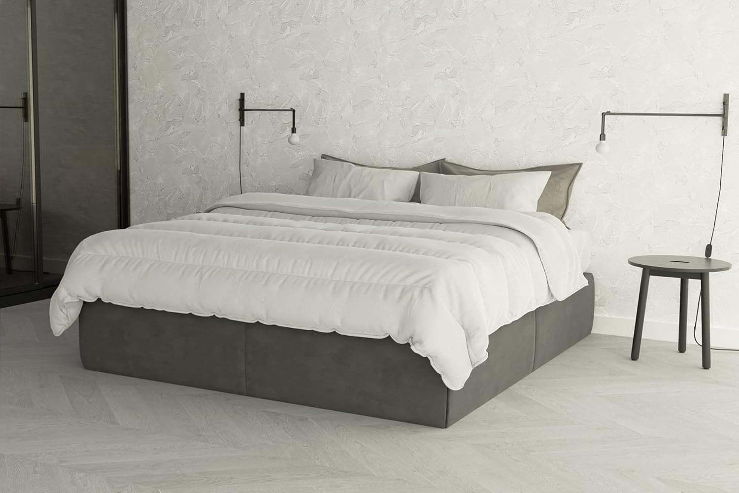 Biancheria da letto italiana Trapunta Invernale Prestige Bianca, 100% microfibra, matrimoniale, 250X200Cm Trapunte e Trapunte Naty Shop