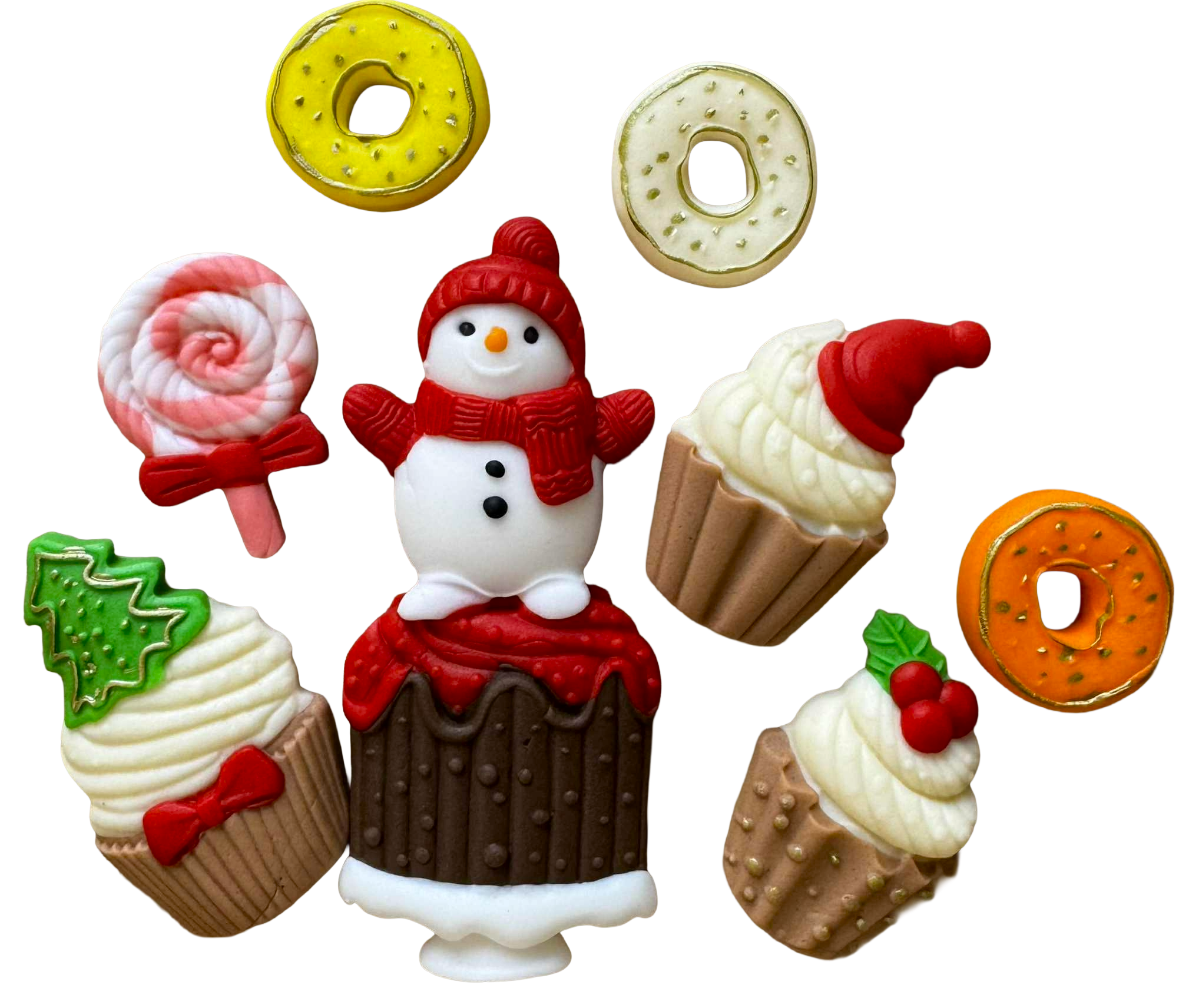 Set di 8 decorazioni commestibili, Decorazioni Natalizie di Sugar Paste Nati Shop