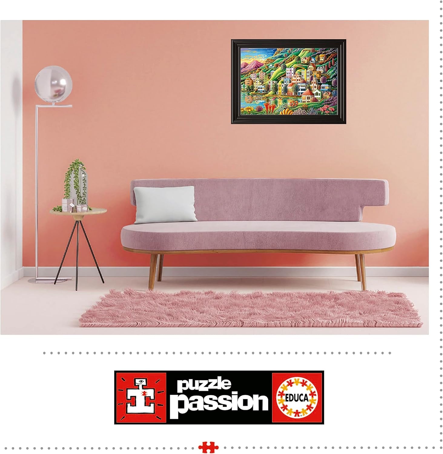 Educa - Puzzle 500 pezzi per adulti | Villaggio colorato in riva al lago, puzzle da 500 pezzi per adulti e bambini a partire da 11 anni, puzzle paesaggistico, illustrazione (19552) Puzzle Naty Shop