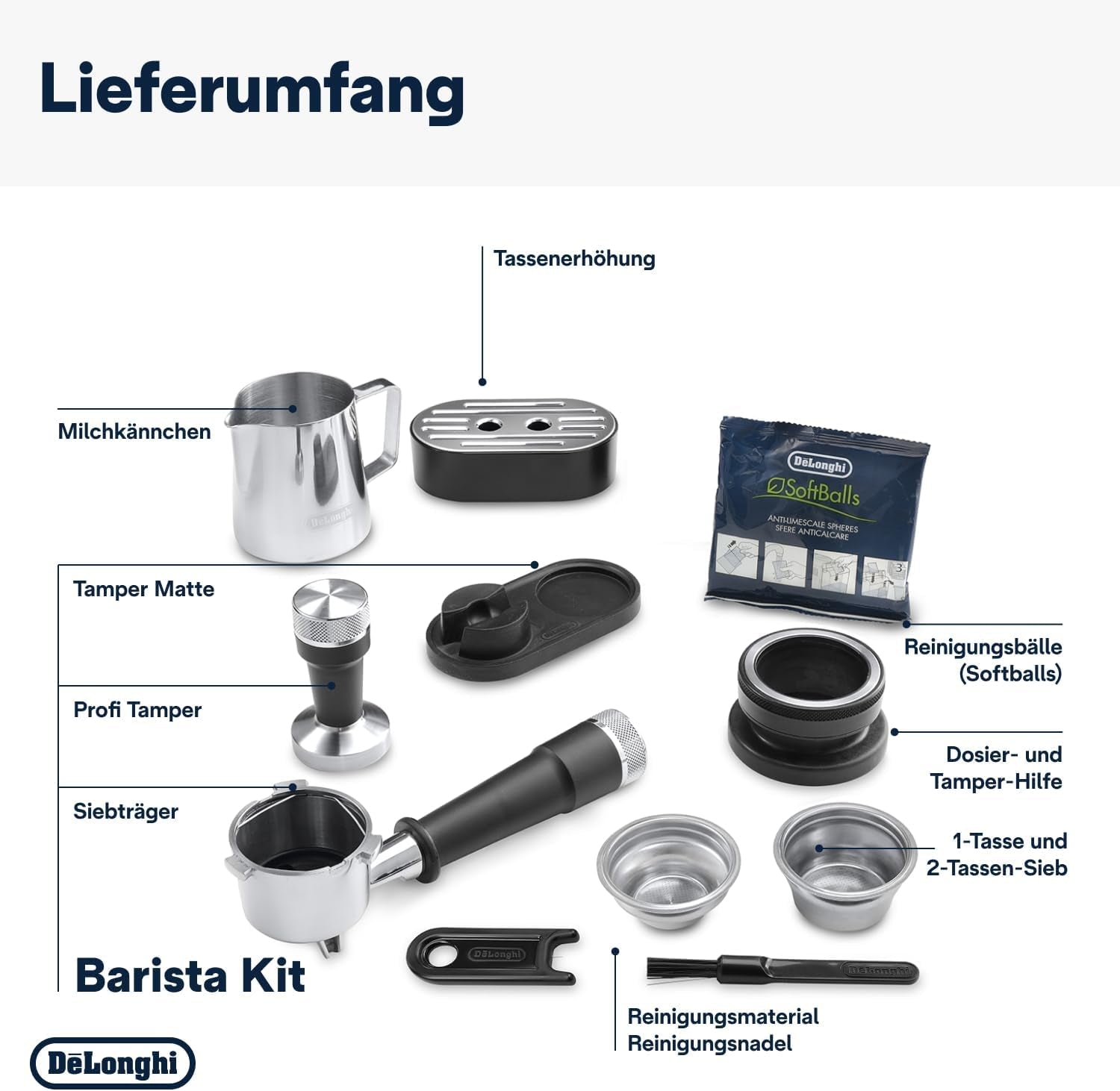 De'Longhi La Specialista Arte EC9155.MB macchina per caffè espresso portafiltro con macinacaffè, 8 impostazioni di macinatura, pressione 15 bar, 3 impostazioni di temperatura, montalatte, 1550 W, serbatoio da 1,7 litri, acciaio inossidabile/nero, incluso kit barista