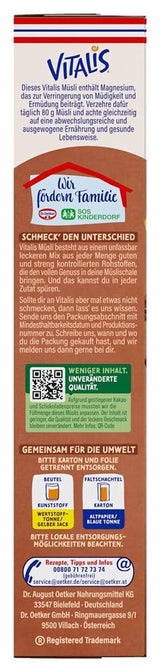 Dr. Oetker Vitalis Chocolate Muesli Classic: muesli da colazione con cioccolato al latte e fondente, confezione da 7 (7 x 600 g)