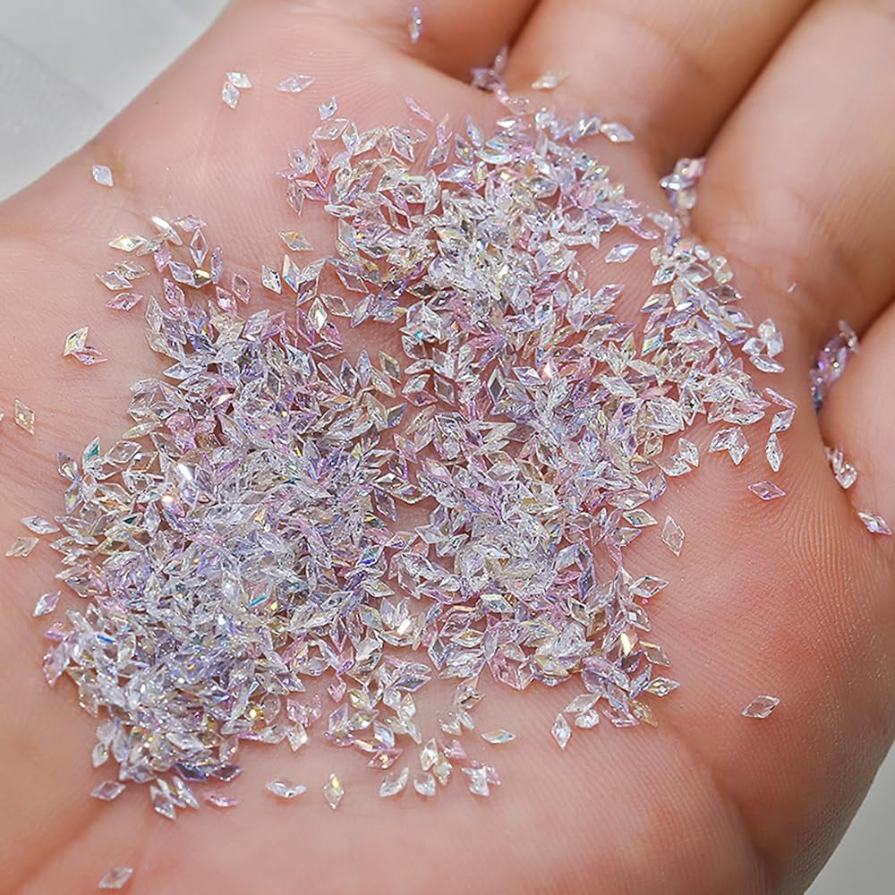 50 pz Piccoli Zirconi Rombo Glitter Pietre per Unghie Portachiavi Colori misti Strass scintillanti Ciondoli per unghie Mini Rombo Cristalli per unghie Unghie con diamanti Strass Ciondoli per unghie Accessori per unghie Nail Art