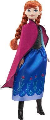 Mattel Disney Princess Anna bambola, bambola La Regina dei Ghiacci, capelli pettinati, cellulare, in abito da viaggio, mantello staccabile, regali Disney, giocattolo di 3 anni, bambole HLW49 Naty Shop
