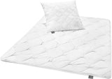 Traumnacht Cozy - Set letto 4 stagioni, 1 set piumino diviso 135 x 200 e 1 cuscino 80 x 80 cm, certificato Ã-ko Tex, bianco, sviluppato in Germania, (confezione da 2) Trapunte e trapunte Naty Shop Set copripiumino monocolore 135 x 200 tutte le stagioni